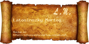 Latosinszky Martos névjegykártya